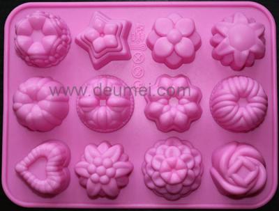 China 12-Flower Silicone Cake Chocolate Craft Candy Baking Mold/Candy Mould/Cake Mold for sale