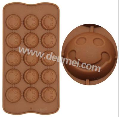 China Funny Design Food Grade Smile Face Mini Silicone Chocolate Mold Great For Children for sale