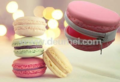 China Newly Promotional Macarons Kids Silicone Lady Purse Wallet with Zipper for sale