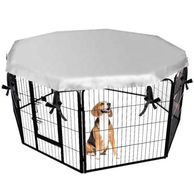 China Breathable Double Side Waterproof Shade Kennel Cover Windproof Dog Cages Playpen Cover for sale