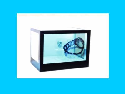 China Gepaste kleur Transparante LCD Vitrine met Digitale Signage Hoge Helderheid Te koop