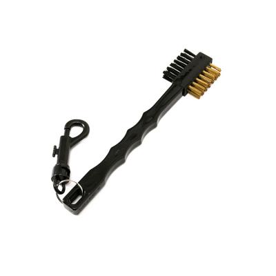 China Hot Sale Golf 2 Sided Nylon Brush Kit Tool Cleaner Brass Wires Golf Club Brush , Golf Aids ZF0013 for sale