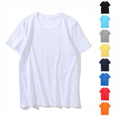 China New Arrivals White Cotton T-shirt 100% Bulk Order Anti-Shrink T-shirts Print On Demand Short Sleeve Shirt for sale