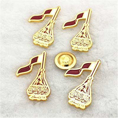 China Custom Metal Qatar Flag Badge From China Professional Factory for sale