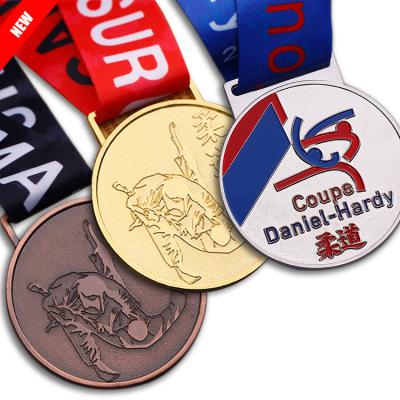 China Custom judo silver antique copper zinc alloy sports medals Japan gold metal medal/medallion for sale