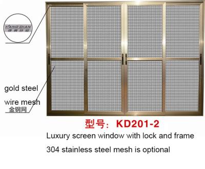 China Folding Screen Stainless Steel Mesh Sliding Screen Window With Lock for sale