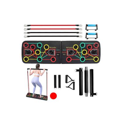 China Exercise Home Indoor Indoor Lift Up Rack System Fitness Workout Train Gym Gym Exercise With 4 Resistance Bands 2 Foot Bands 2 Lift Up Bars for sale