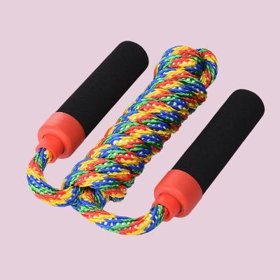 China Portable Adjustable Height Durable Fabric Jump Rope Outdoor Jump Rope With Foam Handles for sale