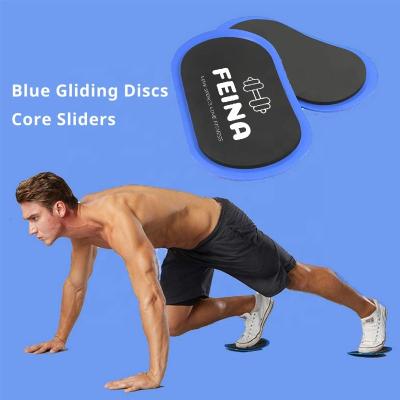 China Portable Customized Double Sided Blue Gliding Discs Core Sliders For Core Abdominal Strength for sale