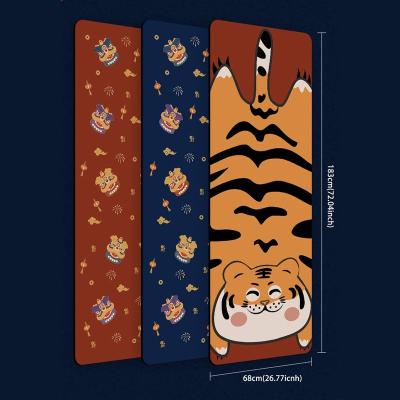 China Nature Tiger Printed Exercise Yoga Mat 5mm Thick Eco-friendly Rubber for Yoga Pilates Workout for sale