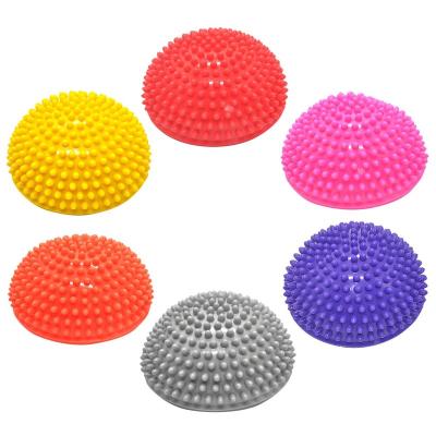 China Indoor Exercise 16cm PVC Massage Point Ball Inflatable Pilates Fitness Stabilizer Balance Trainer Yoga Ball Home Indoor Balance Ball Half for sale