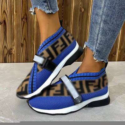 China CUSHIONING Women's Shoes Designer Sports Shoes Woven Thick Soled Elastic Flight Sewn Color Matching Hot Sale Couples Knitted Casual Shoes for sale