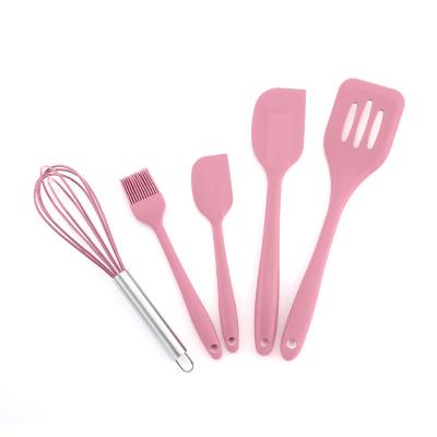 China Amazon Stocked Hot Selling 5 Pcs Kitchen Utensils Set Nylon Cookware Set For Home And Restaurant for sale