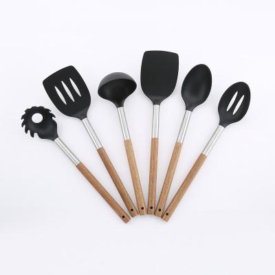 China 2022 Eco-friendly Cookware Traditional Wooden Kitchen Utensils Set Acacia Wood Cooking Tool Kits For Sale for sale