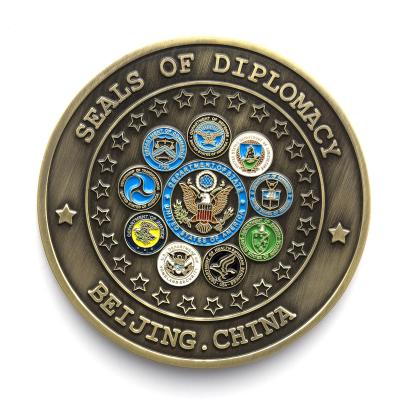 China China Factory Zinc Alloy Military Souvenir 3d Metal Challenge Custom Stamping Coins for sale