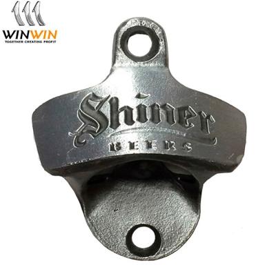 China Sustainable Zinc Alloy Logo Debossed Wall Mounted Bottle Opener for sale