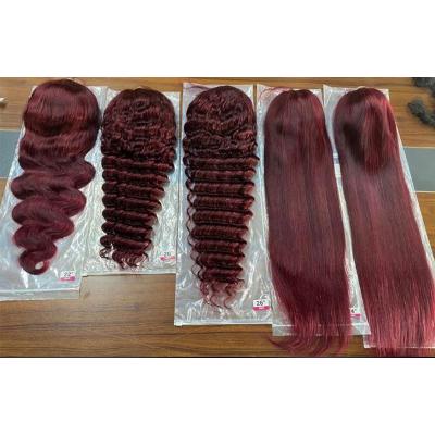 China Wholesale Colored Brazilian Red Brown Orange Full Lace Wig Green Brown Orange Lace Frontal Virgin Stain Factory St Body St Body Deep Water Kc 360 Full Lace Human Hair Wigs for sale