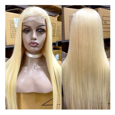 China Silky Straight Wave For Color Women Cuticle Aligned Closure 4*4 Lace Closure Wigs Blonde 613 Lace Front Human Hair Wigs for sale