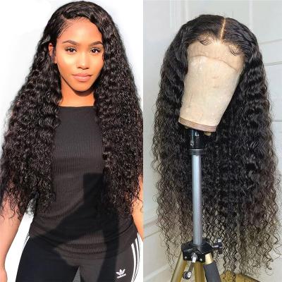 China Full Density Short Thick Deep Curly Short Silky Straight 150 Frontal Wave Lace Hair Wig for sale