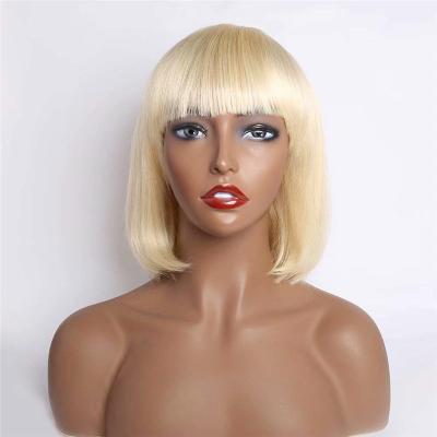 China Short Silky Straight Blonde Wave Machine Made Wigs For 613 BOb Wig 613 Colored Women's Cuticle Aligned Hair Wigs for sale