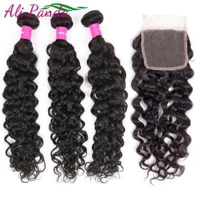 China Cuticle Aligned Hair Bundles Wholesale Virgin Peruvian Raw Remy Blonde Hair Bundles 9a 5a Water Wave Hair Bundles for sale