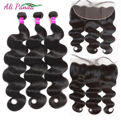 China Wholesale Affordable Body Wave Body Wave Bundles With Frontal Closure 12a Grade Virgin Hair Bundles for sale