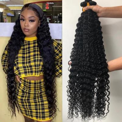 China 100% Virgin Human Hair Bundles Wholesale Brazilian Deep Wave Human Hair Wig Bundles With Closures And Headbands for sale