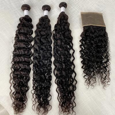 China Wholesale Cheapest Human Water Wave Volume With Closure 8a Shorts Blue Star Tags 15 4a Holder Wraps Water Wave Bundle Hair Raw Hair for sale