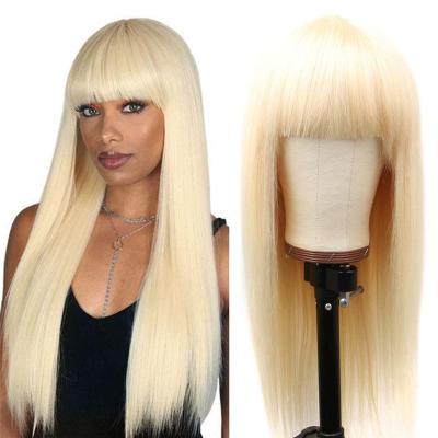 China Wholesale Price Human Hair 613 Cheap Human Hair Silky Straight Wigs 150% Density Blonde Machine Wave Wigs For Black Women for sale