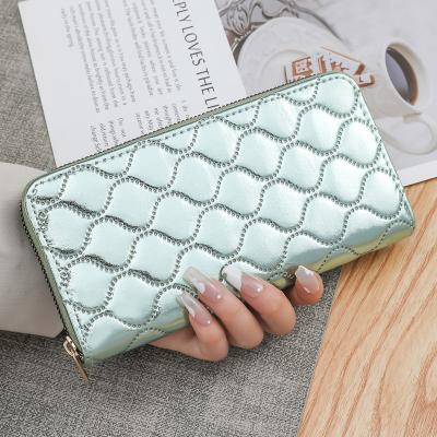 China Genuine Leather Large Capacity Zipper Long Wallet Waterproof Women Handmade Pocket For Coin Lady Purse for sale