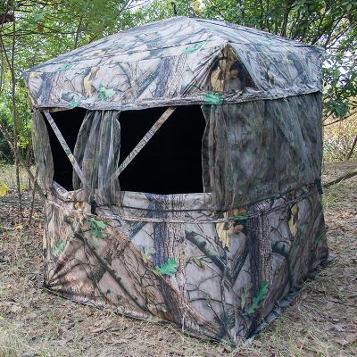 China High Quality Square Durable Camouflage Hub Outdoor Hunting Tent, Can Observe 360 ​​Degree Shooting for sale