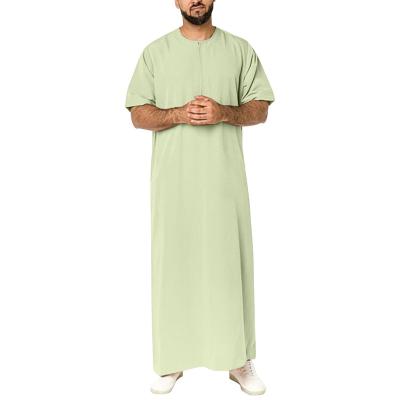 China Men's Robe muslim jubba for men arabic thobe Muslim Dress Arab Man's Islamic Thobes Dubai Men's Kaftan Zipper Blouses Islamic Clothing for sale