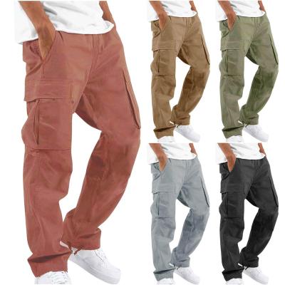 China Breathable Shapershark Factory Mens Side-breasted Loose-fitting Sports Casual Slim Fit Straight Long cargo pants Leisure Cotton Pants for sale