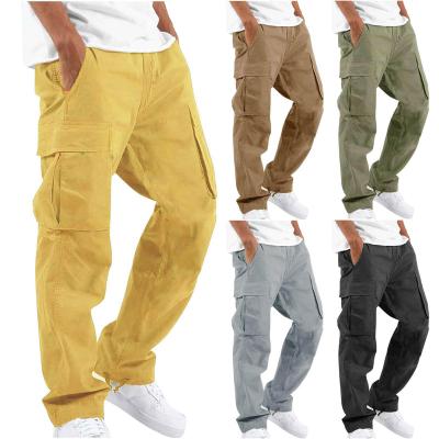 China Breathable Shapershark Factory Men Pockets Decoration Elastic Hem high quality trousers men's high stretch multi-pocket skinny cargo pants for sale