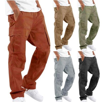 China Breathable Solid Color Thin Cargo Sweatpants Male Multi-Pocket Trousers Cargo Pants De Hombre For Work Wide Leg Cargo Pants Men for sale