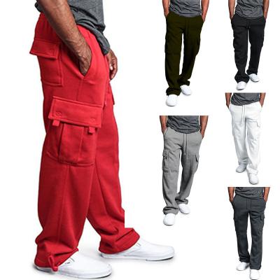 China Anti-wrinkle Shapershark Factory Men's Cargo Pants Plus Size Casual Multi Pockets Pants Outwear Loose Straight Slacks Long Trousers for sale