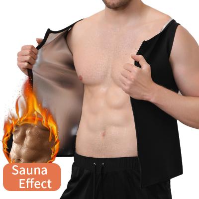 China Anti-wrinkle Shapershark Factory Men Waist Trainer  Vest Fat Burn Muscle Building Workout Tank Top Sweat Sauna Vest for sale