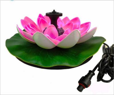 China Electric 2000mA Battery Backup Lotus Solar Fountain For Vessel, Solar Powered Fountain Pump With Led Lights for sale