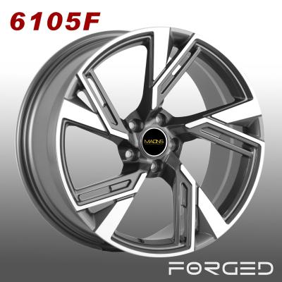 China WHEELSHOME 6105F 18inch 19inch 20inch Aluminum Turbine Spokes Black Alloy Forged Wheels for sale