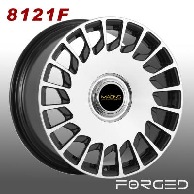 China WHEELSHOME Aluminum Multi Spokes Big Face Black Machined Face Stock Forged Wheels for sale