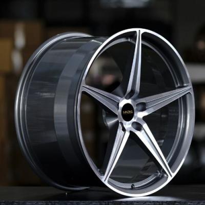 China Aluminum WHEELSHOME CUSTOM DESIGN Gunmetal Machined Face Forged Star Spokes Wheel for sale