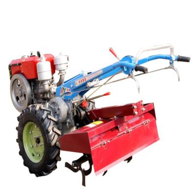 China Garment Shops Equipment Agriculture 15hp Farm Diesel Walking Tractors With Rotary Tillage Machine for sale