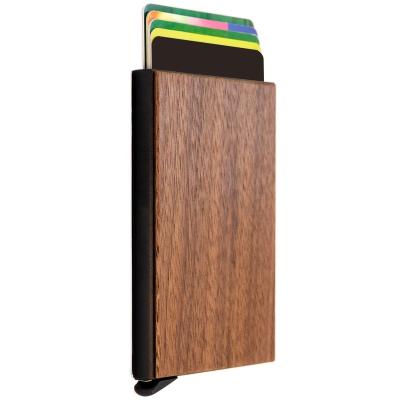 China RFID Blocking Protect 2020 New RFID Blocking Card Holder Aluminum Wooden Noise Up Card Holder Carbon Fiber Card Holder For Men for sale