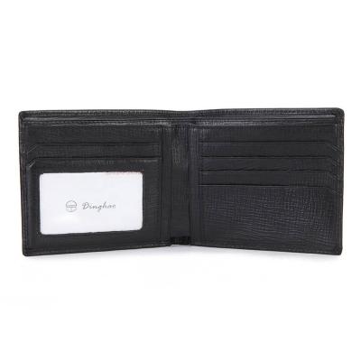 China Hot Sale Genuine Leather Wallet RFID Blocking Credit Card Holder RFID Blocking Card Grain Leather Wallet Men Bifold Leather Top Wallet for sale