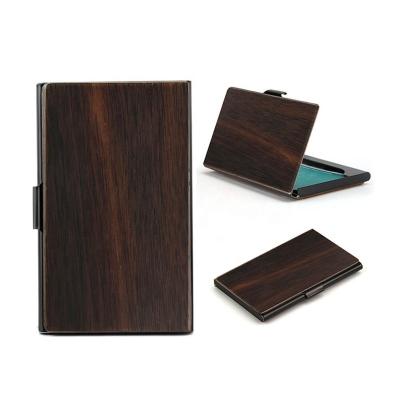 China 15 dressers | 20 Business Cards Stand Holder Name Card Carrying Case Wallet Luxury Light Weight Wooden Slim Card Holder for Business Men and Women for sale