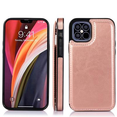 China Fashion.simple wholesale PU leather phone case for iPhone 12 mini pro max /Pro TPU phone case wallet/with card holder for sale