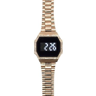 China OEM Logo Wholesale Latest Bling Chronograph LED Contact Watches With Diamond Fashionable Touch Screen Led Digital Watch For Ladies for sale