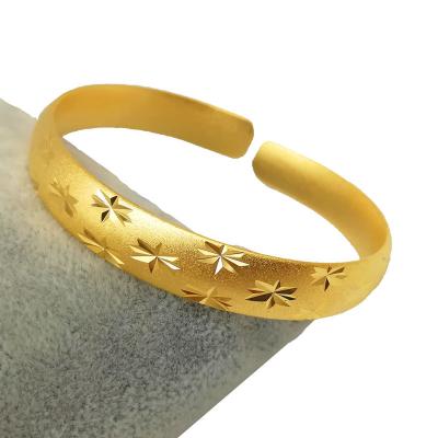 China Hot Selling Gold Plating Bangle Bracelets Brazil 14k High End Stunning Ethiopian Brides Brass Bangle Gold Plating 7 Days Indian Jewelry Women Bangle For Wedding for sale