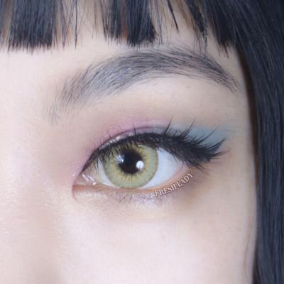 China HEMA+NVP Liangguo Lady LA GIRL Green Korea Cool 14.2mm Colored Eye Contact Lenses for sale