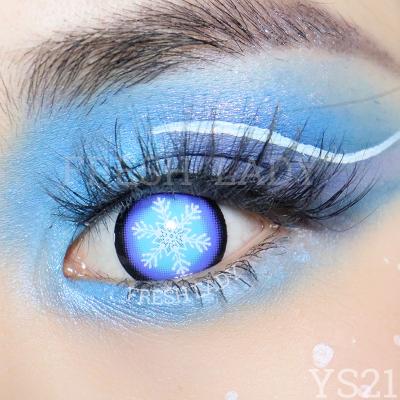 China Wholesale HEMA+NVP Liangguo Snow Lady Snowflake New Arrival Halloween Cosplay Color Cool Contact Lenses for sale